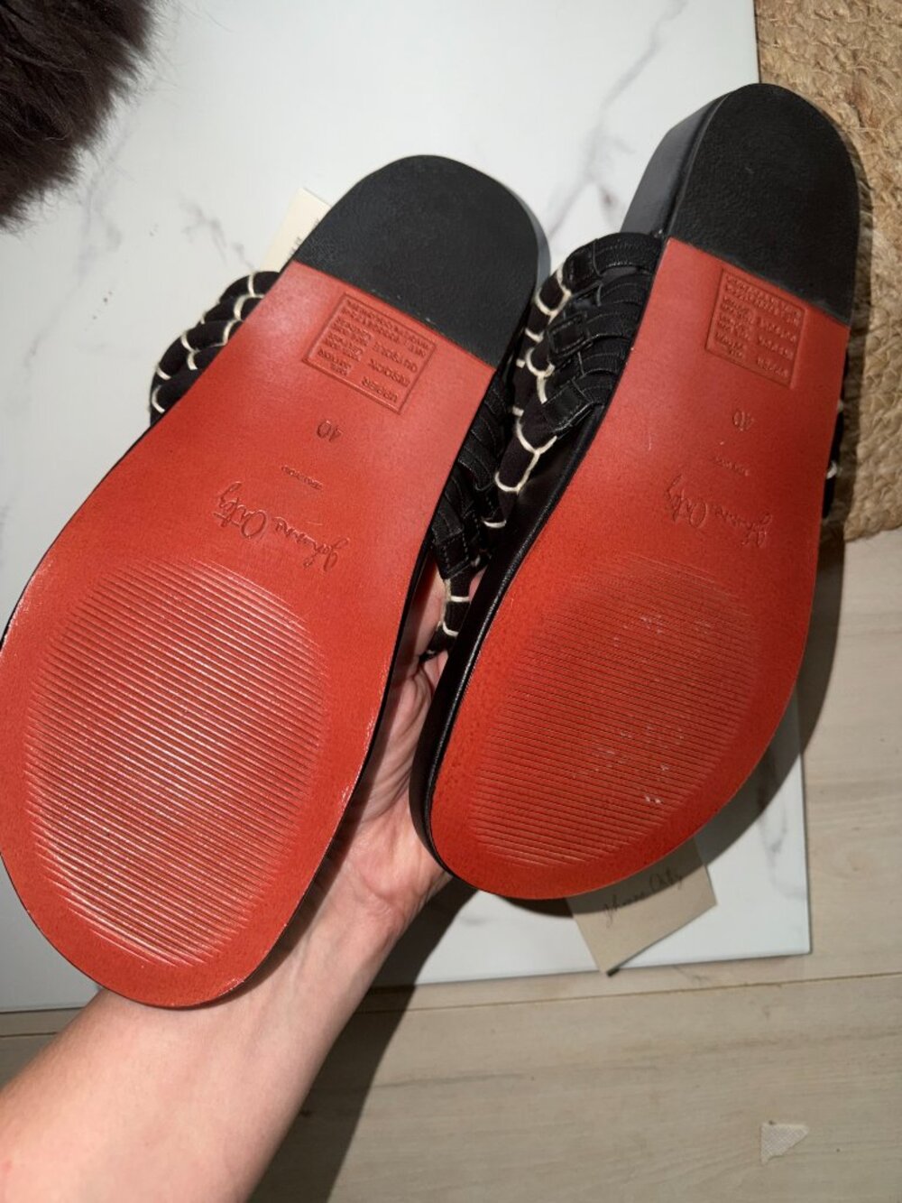 Johanna Ortiz Black Tribal Whisper Cotton Cord Sandal Sz 40 NWT - Picture 8 of 8